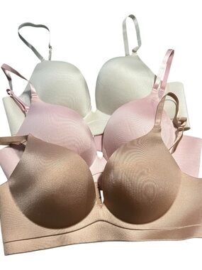 sophie b. Trio Smooth T-Shirt Bras in White, Pink & Nude